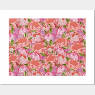 Floral Peony Pattern Posters and Art